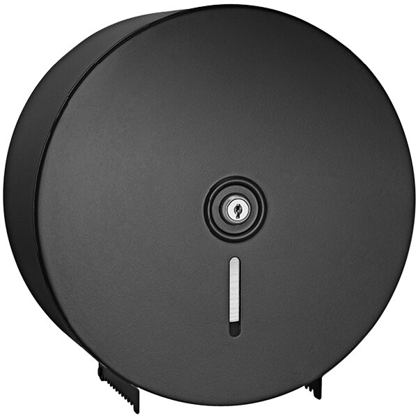American Specialties, Inc. 10-0042-41 Matte Black Surface-Mounted Single Roll Jumbo Toilet Tissue Dispenser
