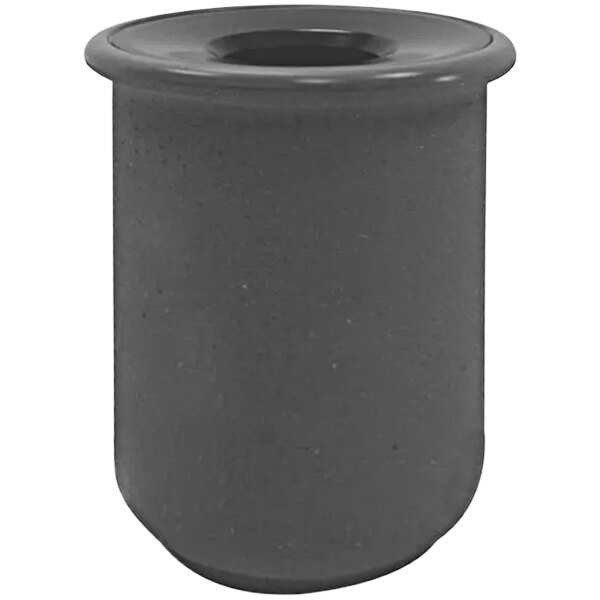 Wausau Tile TF1105 Senora 24 Gallon Concrete Round Decorative Outdoor Trash Can with Aluminum Funnel Lid
