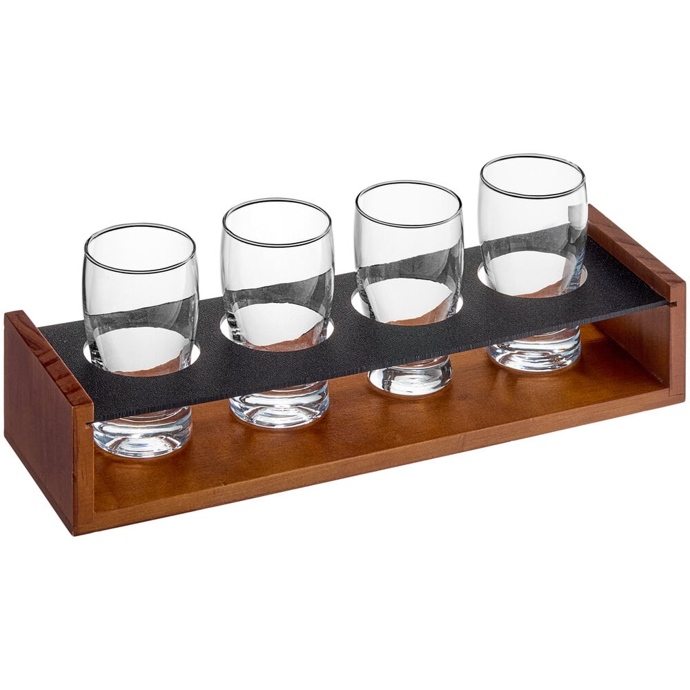 Acopa Write-On Drop-In Flight Carrier with Pub Tasting Glasses - 3/Set