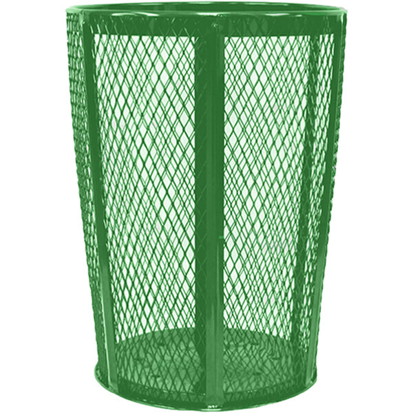 Witt Industries EXP-52GN 48 Gallon Green Steel Mesh Round Outdoor Trash Can