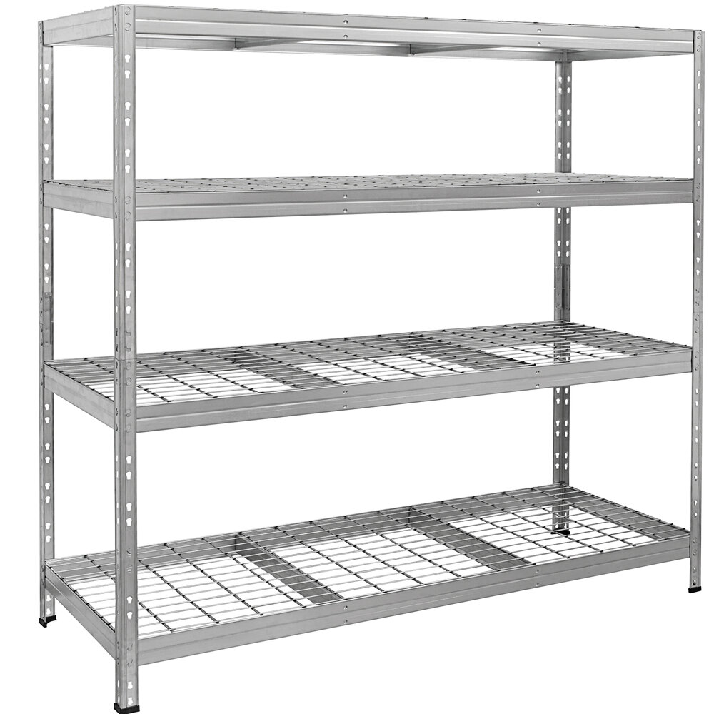 AR Shelving 20" x 71" x 71" NSF 4-Shelf Galvanized Boltless Rivet Wire Shelving Unit
