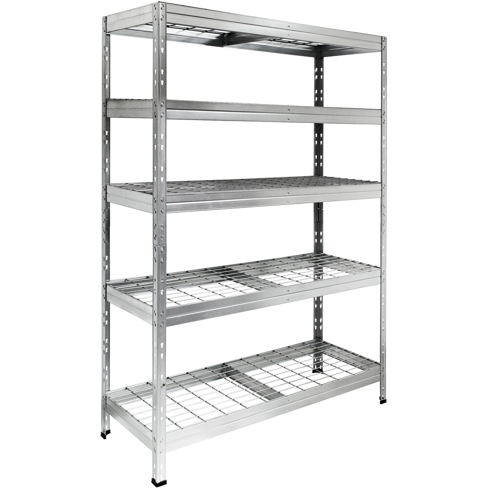 AR Shelving 18" x 47" x 71" NSF 5-Shelf Galvanized Boltless Rivet Wire Shelving Unit