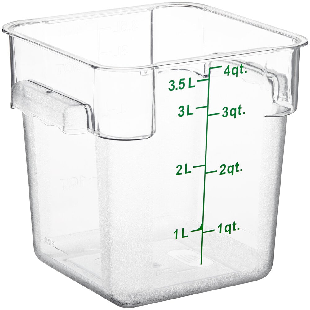 Choice 4 Qt. Clear Square Polycarbonate Food Storage Container