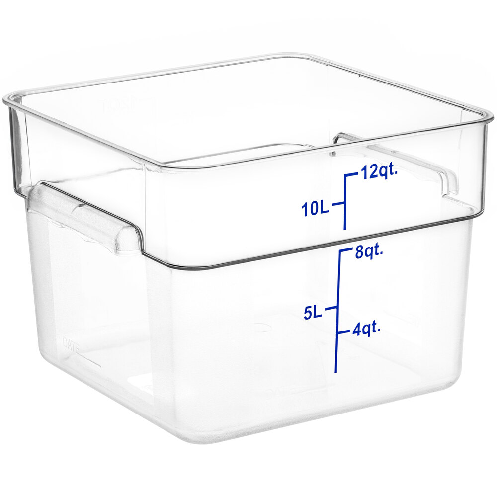 Choice 12 Qt. Clear Square Polycarbonate Food Storage Container