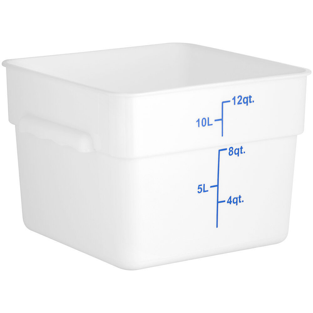 Choice 12 Qt. White Square Polypropylene Food Storage Container