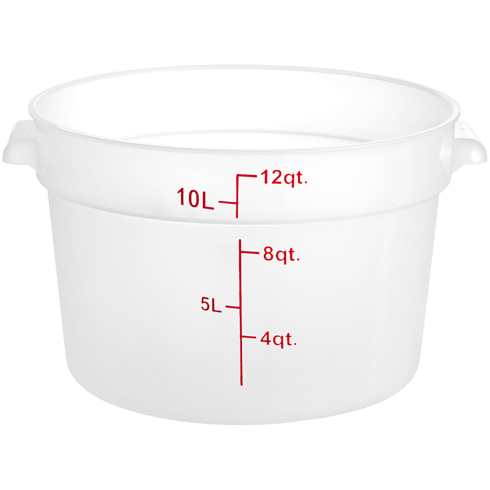 Choice 12 Qt. Translucent Round Polypropylene Food Storage Container