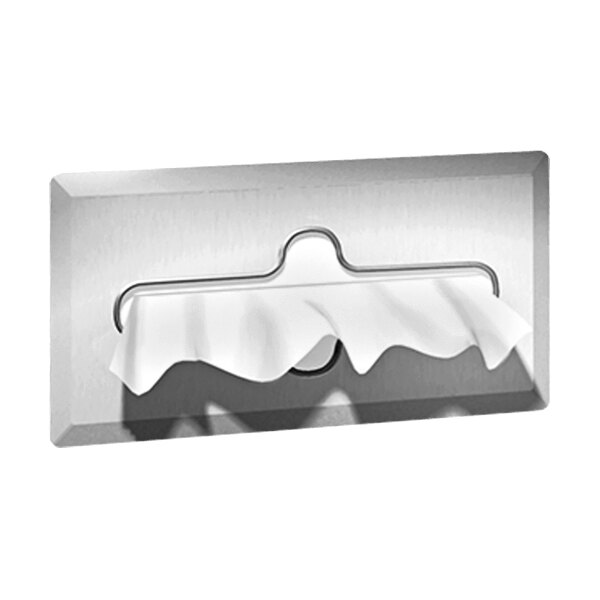 American Specialties, Inc. 10-02594-SS Recessed Stainless Steel Facial Tissue Dispenser with Satin Finish
