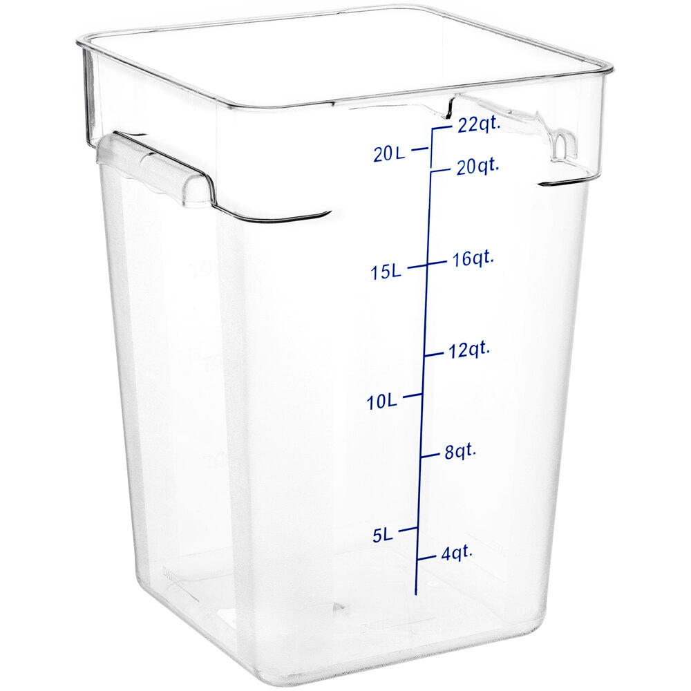 Choice 22 Qt. Clear Square Polycarbonate Food Storage Container