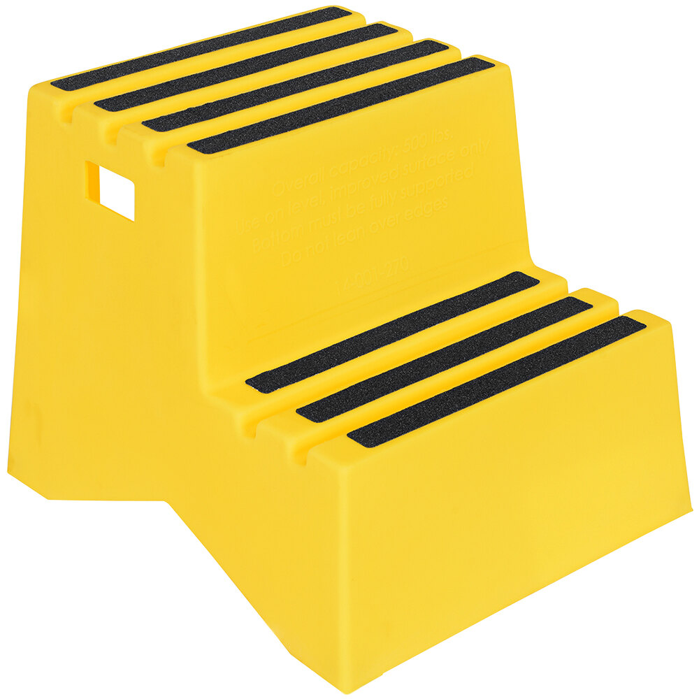 Vestil Yellow Polyethylene Two-Step Step Stool VST-2-Y - 500 lb. Capacity