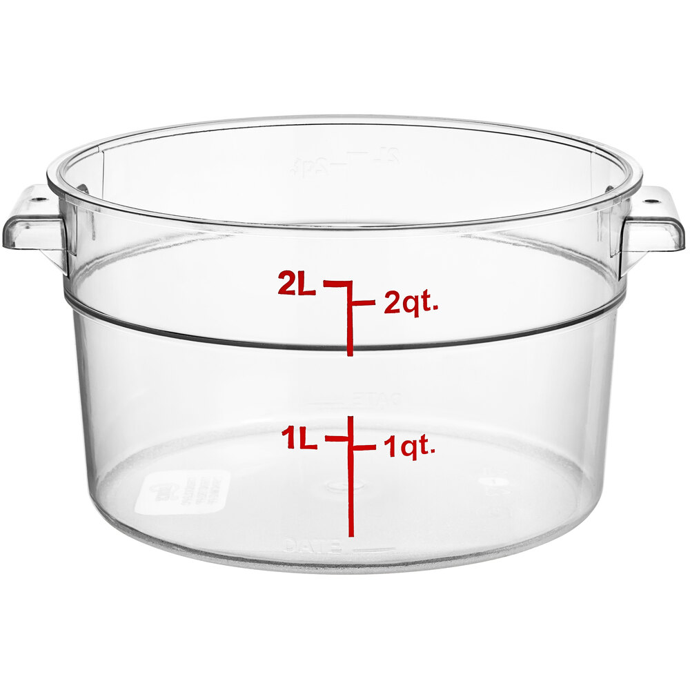 Choice 2 Qt. Clear Round Polycarbonate Food Storage Container