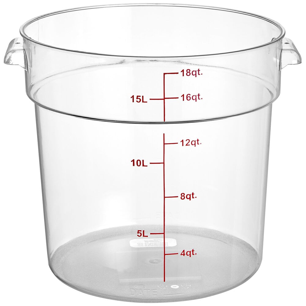Choice 18 Qt. Clear Round Polycarbonate Food Storage Container