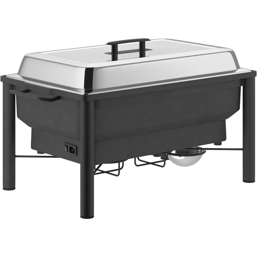 Acopa 8 Qt. Wrought Iron Pillar Electric Chafer with Stainless Steel Cover and Plastic Handle
