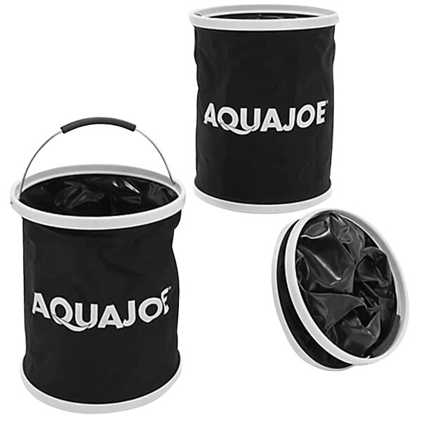 Aqua Joe AJ-FB3-BLK 3.4 Gallon Black Portable Folding Bucket - 3/Pack