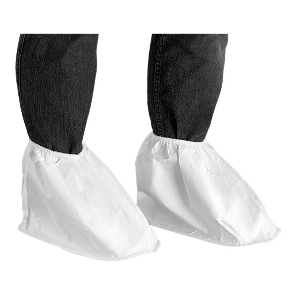 Ansell AlphaTec® 68-2000 Model 417 White Shoe Cover with PVC Anti-Slip Sole - Extra-Large - Pair