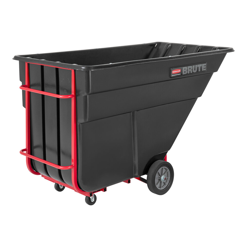 Rubbermaid® FG102500BLA BRUTE Black 1.5 Cubic Yard Tilt Truck / Trash Cart (1200 lb.)