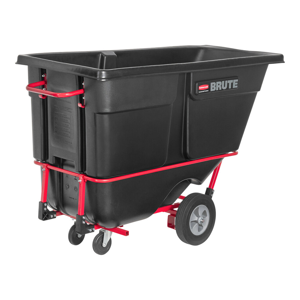 Rubbermaid® FG131542BLA BRUTE Black 1.0 Cubic Yard Forkliftable Tilt Truck / Trash Cart (1250 lb.)