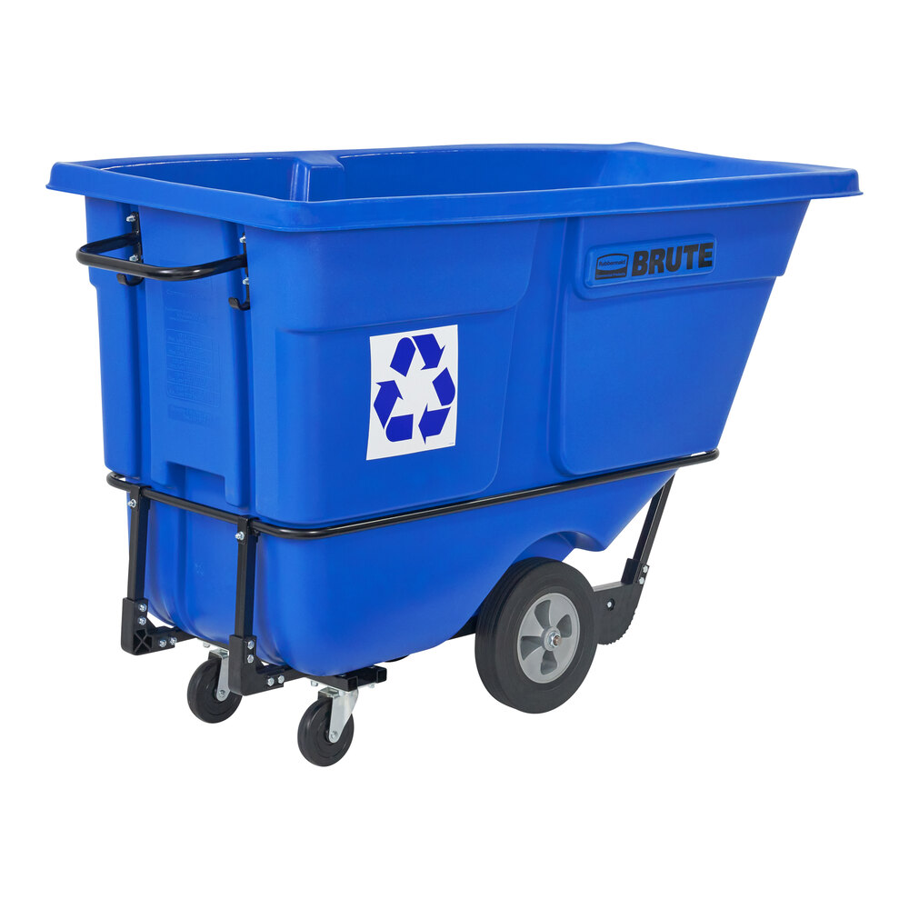Rubbermaid® 2089826 BRUTE Blue 1 Cubic Yard Recycling Tilt Truck / Trash Cart (1250 lb.)