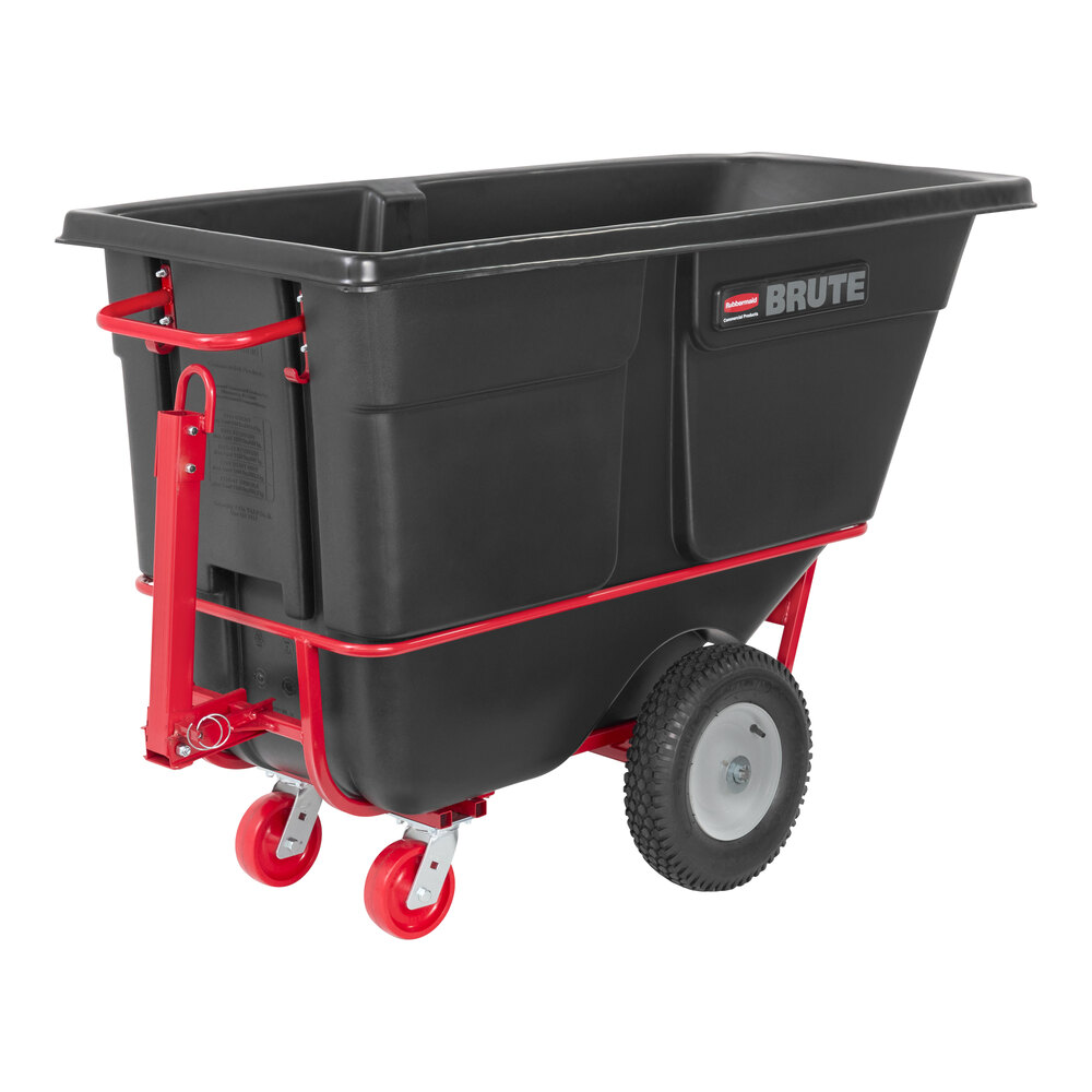 Rubbermaid® FG131641BLA BRUTE Black 1.0 Cubic Yard Towable Trainable Tilt Truck / Trash Cart (2100 lb.)