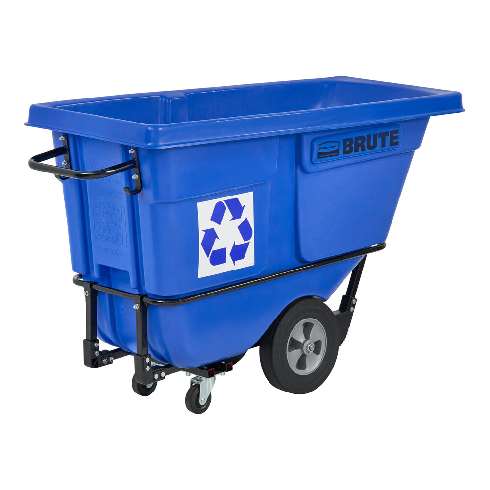 Rubbermaid® FG130573BLUE BRUTE Blue 0.5 Cubic Yard Recycling Tilt Truck / Trash Cart (850 lb.)