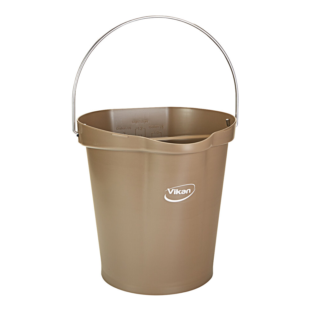 Vikan 568666 3 Gallon Brown Hygiene Bucket