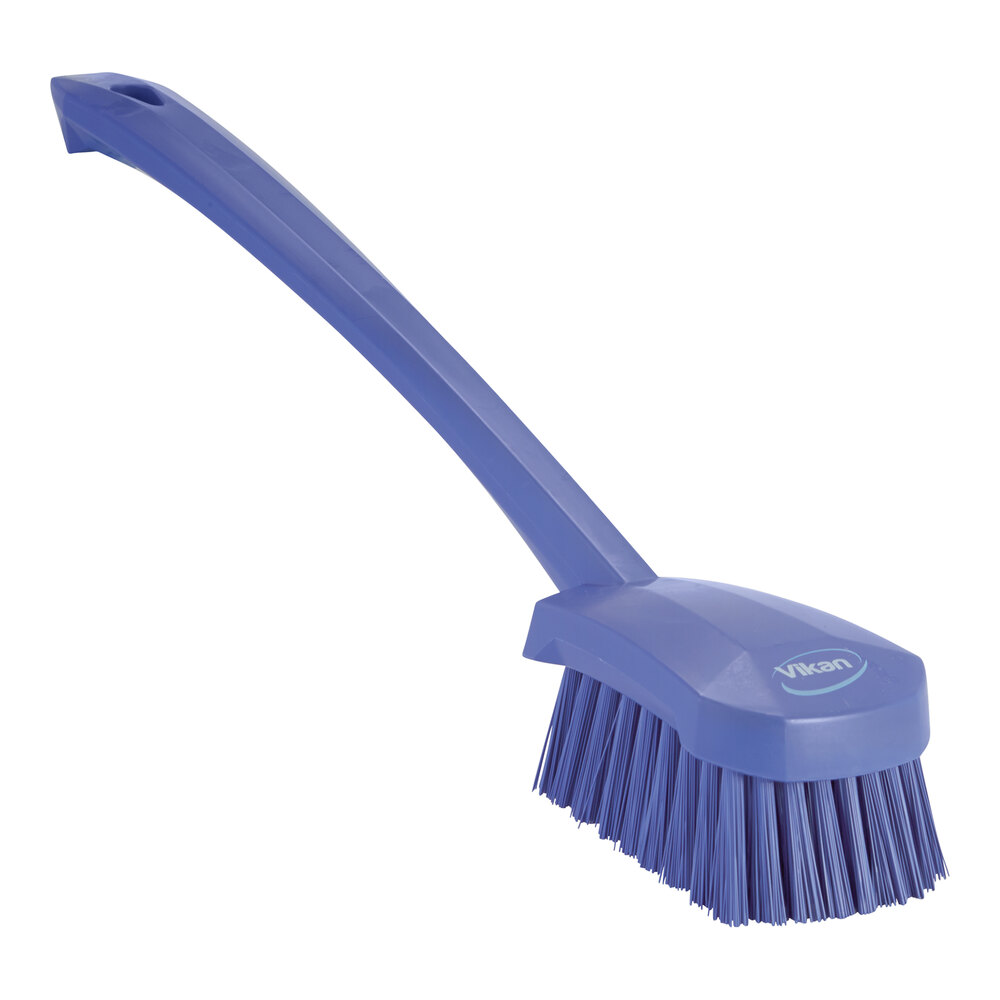 Vikan 41868 16" Purple Washing Brush with Stiff Bristles