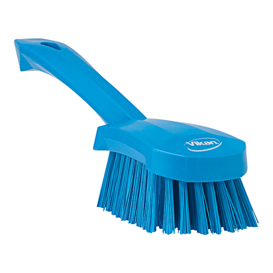 Vikan 41923 10" Blue Washing Brush with Stiff Bristles