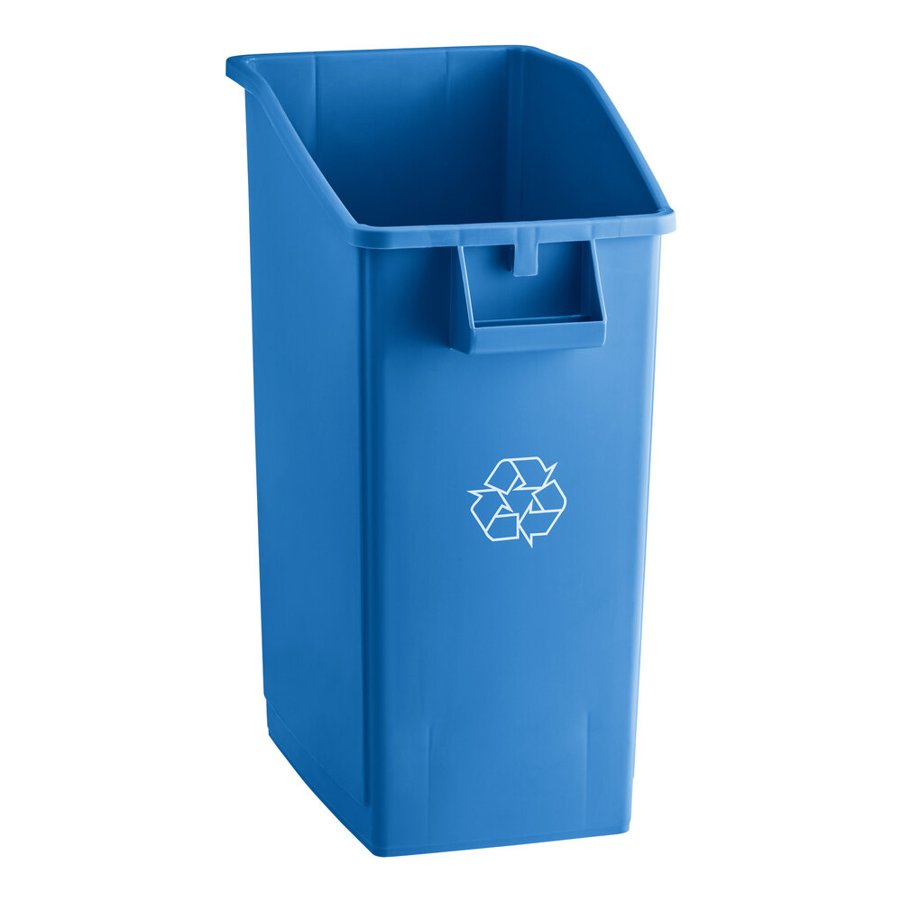 Lavex 92 Qt. / 23 Gallon Blue Rectangular Under-Counter Recycling Bin
