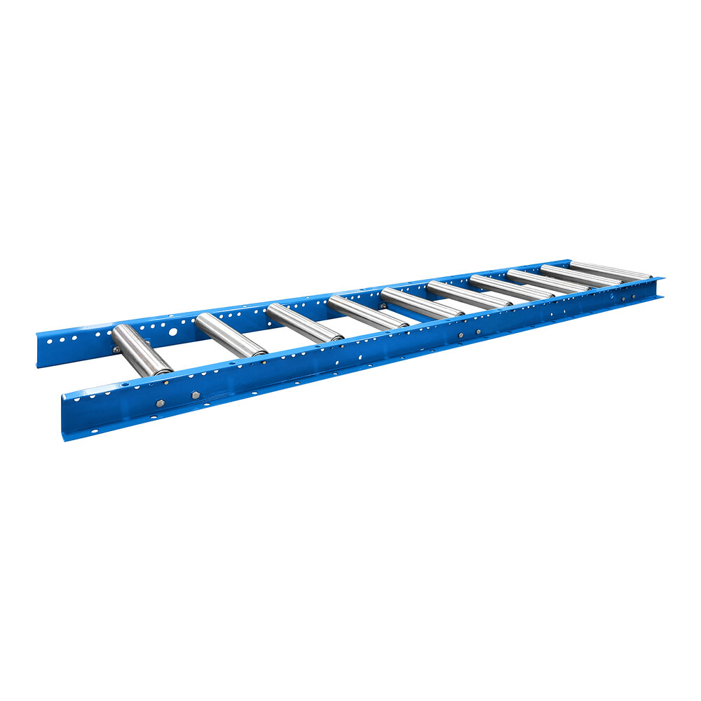 Lavex 12" x 60" Gravity Conveyor with 1 1/2" Galvanized Steel Rollers and 6" Centers - 900 lb. Capacity