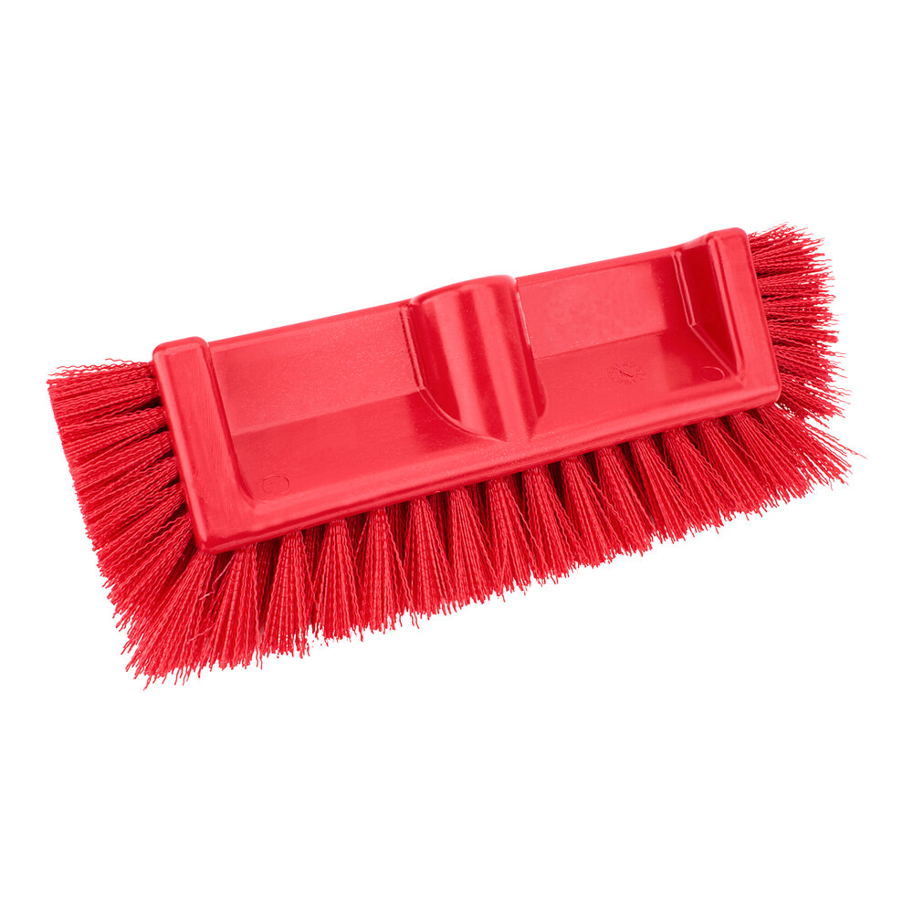 Carlisle 40422EC05 Sparta 12" Hi-Lo Red Floor Scrub Brush With End Bristles