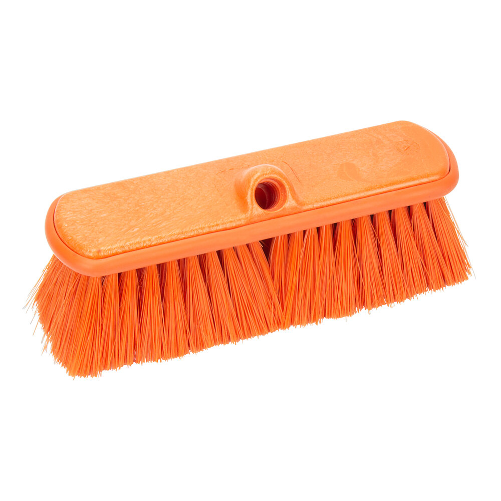 Carlisle Sparta Flo Thru 40050EC24 9 1/2" Orange Flagged Vehicle and Wall Cleaning Brush