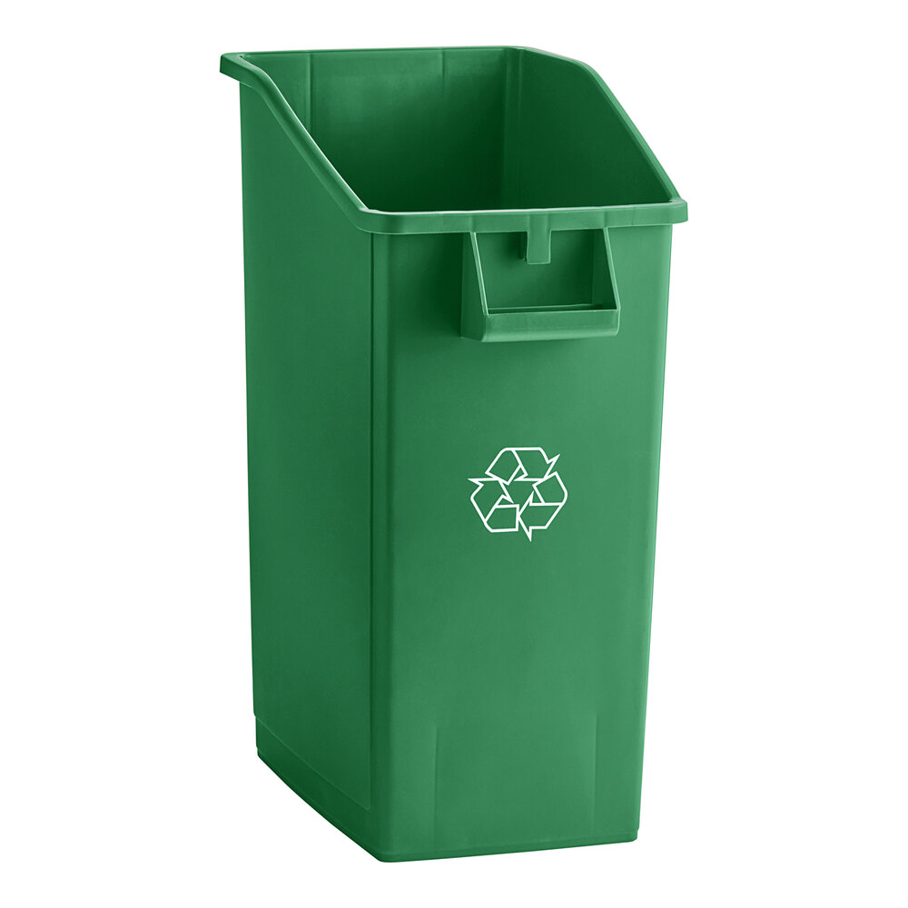 Lavex 92 Qt. / 23 Gallon Green Rectangular Under-Counter Recycling Bin