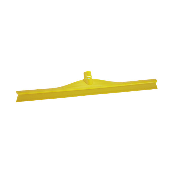 Vikan 71606 23 5/8" Yellow Ultra-Hygienic Single Blade Rubber Floor Squeegee with Plastic Frame
