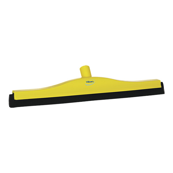Vikan 77536 19 11/16" Yellow Double Foam Floor Squeegee with Plastic Frame
