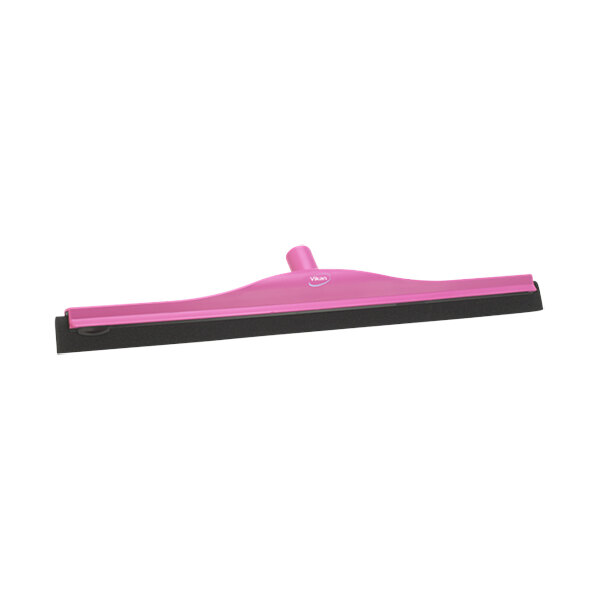 Vikan 77541 23 5/8" Pink Double Foam Floor Squeegee with Plastic Frame