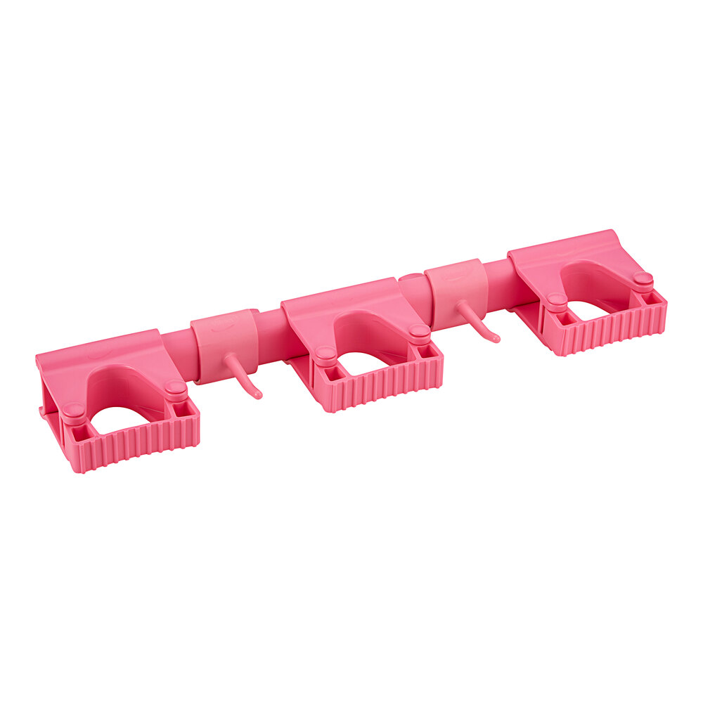 Vikan Hi-Flex 10111 16 1/2" Pink Hygienic Wall Bracket System