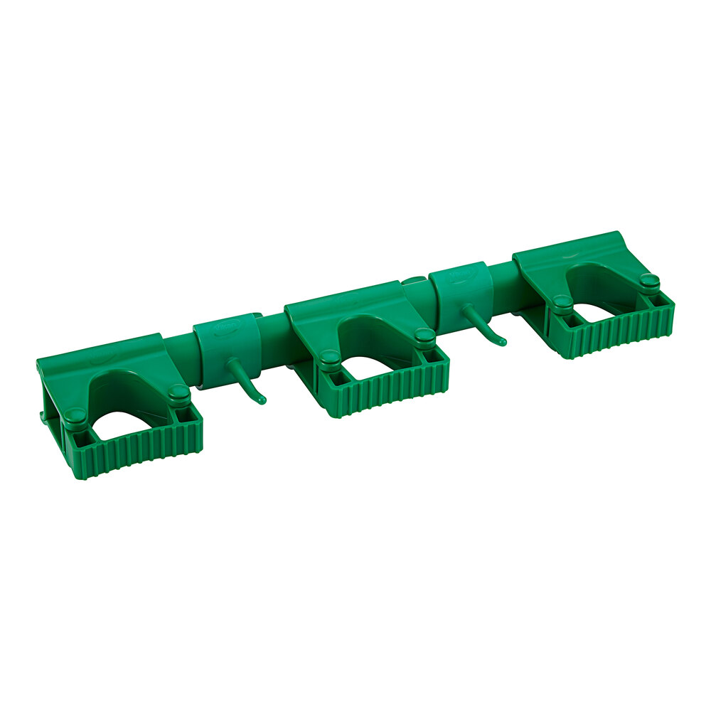 Vikan Hi-Flex 10112 16 1/2" Green Hygienic Wall Bracket System