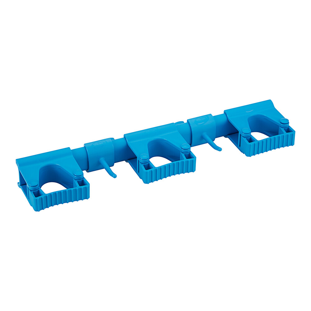 Vikan Hi-Flex 10113 16 1/2" Blue Hygienic Wall Bracket System