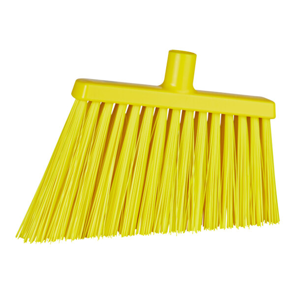 Vikan 29146 11 1/2" Yellow Angled Broom Head with Unflagged Bristles