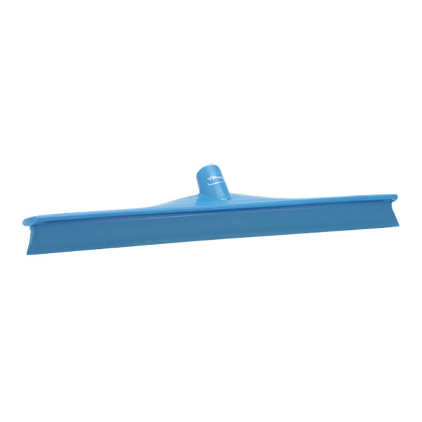 Vikan 71503 19 11/16" Blue Ultra-Hygienic Single Blade Rubber Floor Squeegee with Plastic Frame