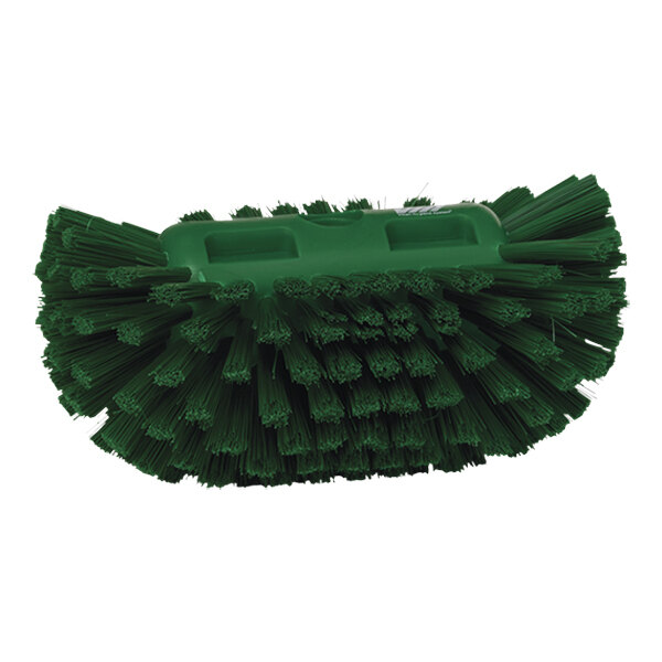Vikan 70392 8 1/8" Green Tank Brush Head with Medium Stiff Bristles