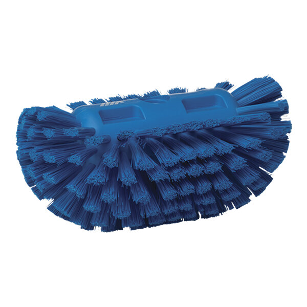 Vikan 70393 8 1/8" Blue Tank Brush Head with Medium Stiff Bristles