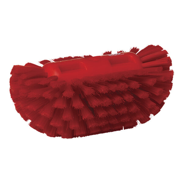 Vikan 70394 8 1/8" Red Tank Brush Head with Medium Stiff Bristles