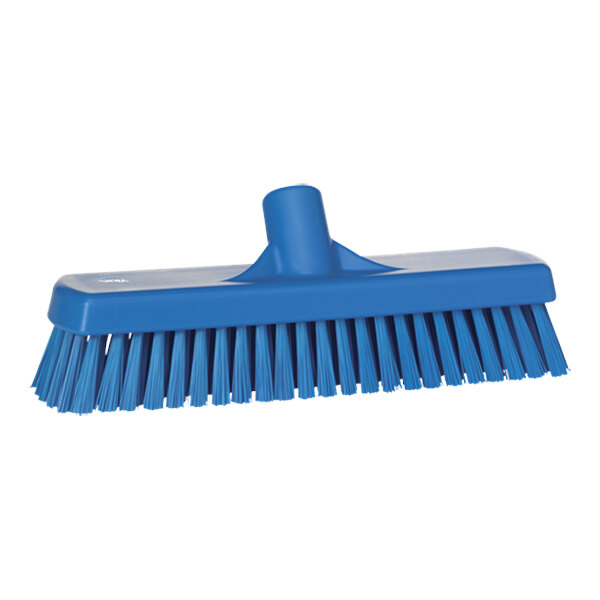 Vikan 70603 12" Blue Wall / Floor Scrub Head with Stiff Bristles