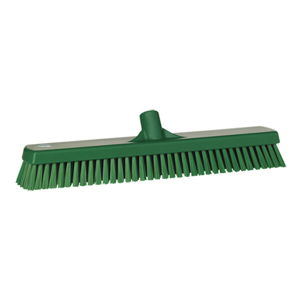 Vikan 70622 18 1/2" Green Wall / Floor Scrub Head with Stiff Bristles