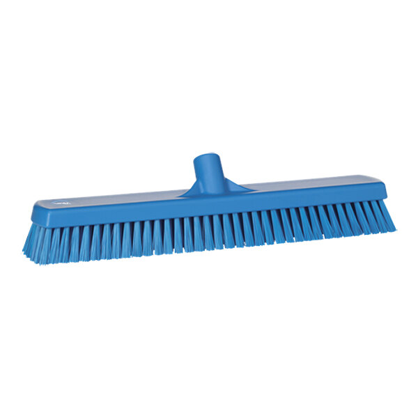 Vikan 70623 18 1/2" Blue Wall / Floor Scrub Head with Stiff Bristles