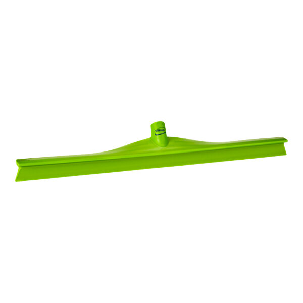 Vikan 716077 23 5/8" Lime Ultra-Hygienic Single Blade Rubber Floor Squeegee with Plastic Frame