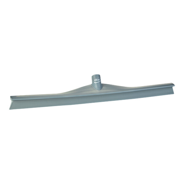 Vikan 716088 23 5/8" Gray Ultra-Hygienic Single Blade Rubber Floor Squeegee with Plastic Frame