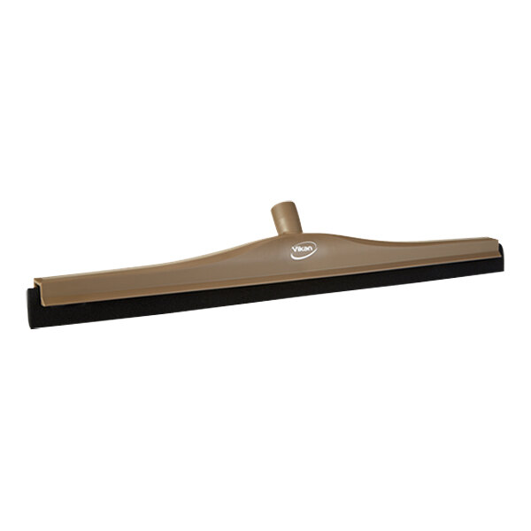 Vikan 775466 23 5/8" Brown Double Foam Floor Squeegee with Plastic Frame