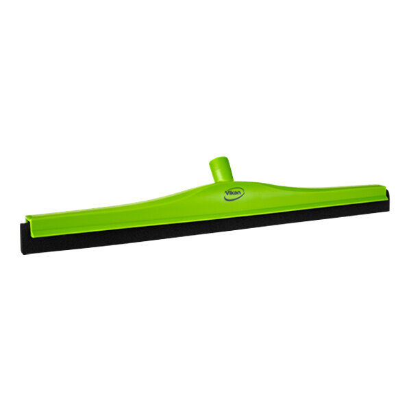 Vikan 775477 23 5/8" Lime Double Foam Floor Squeegee with Plastic Frame