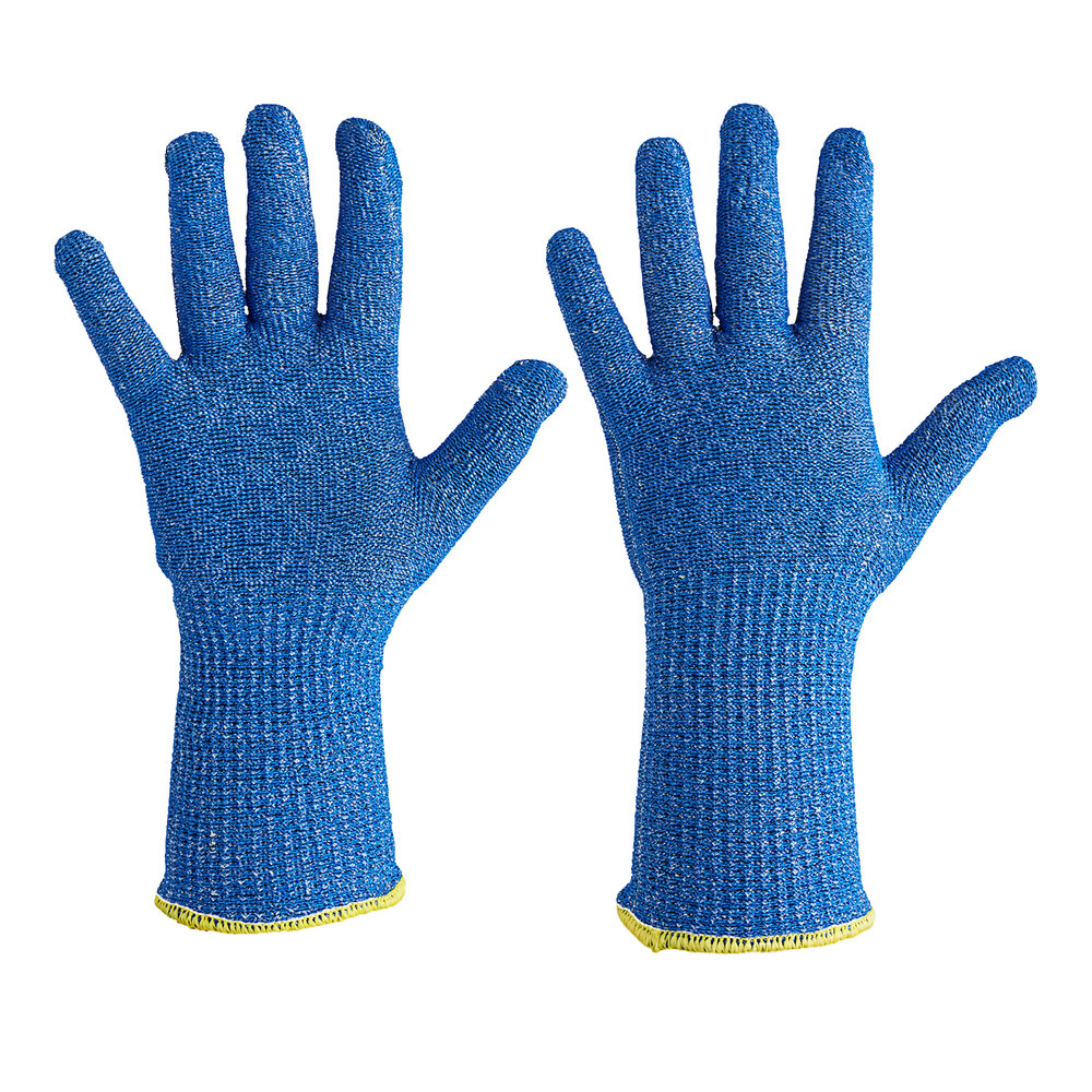 Ansell HyFlex® 72-400 Blue Medium-Duty Knitted Gloves with Fiberglass and HPPE Liner - Large - 12/Pack